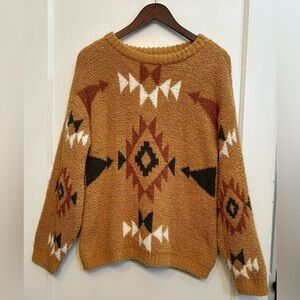 Heyson Aztec Sherpa Sweater Rust size Medium